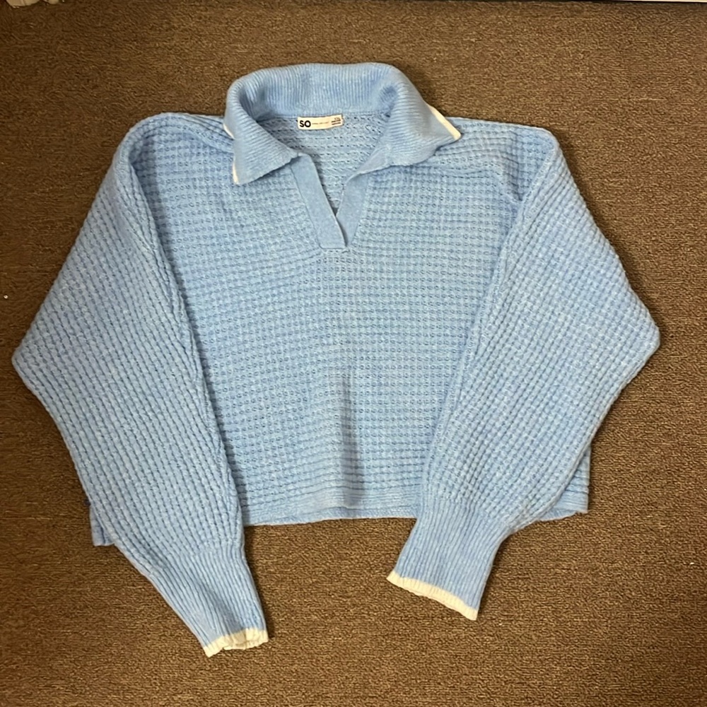 Cropped Baby Blue Sweater XXL